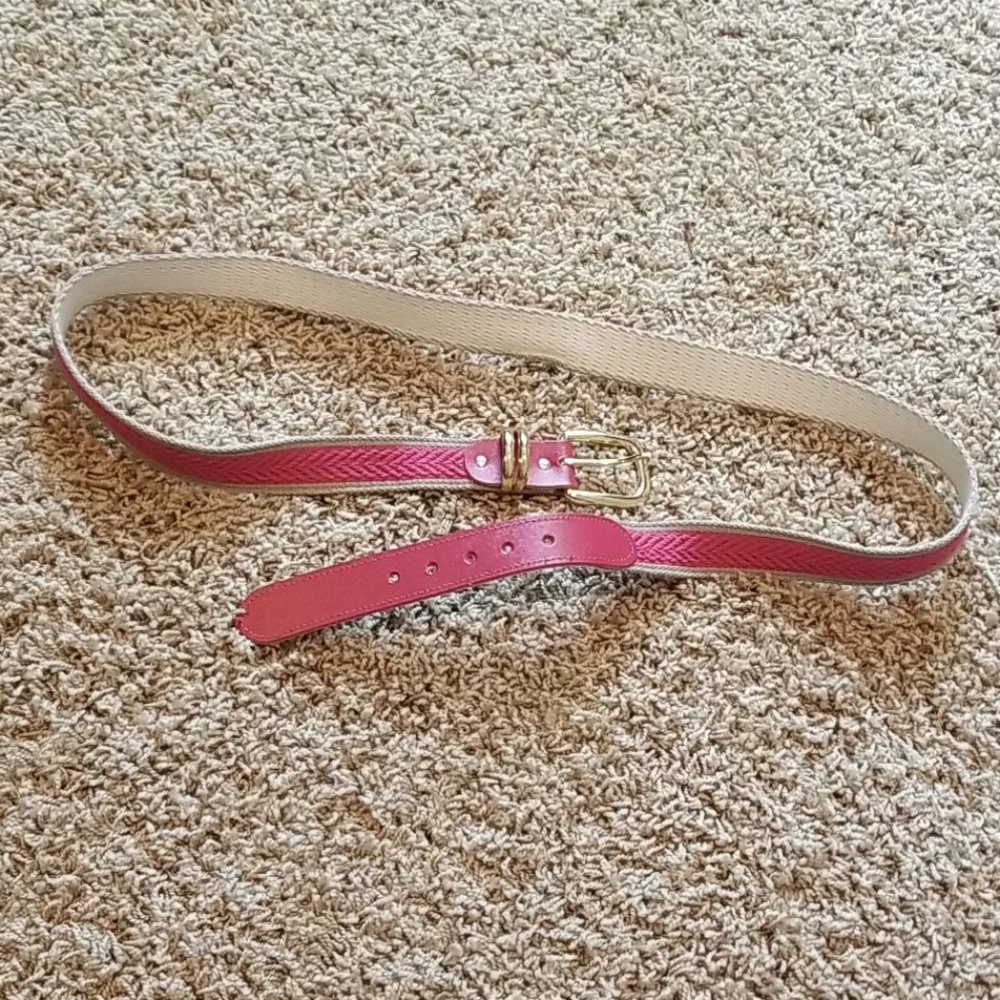 NWOT pink canvas belt 20W